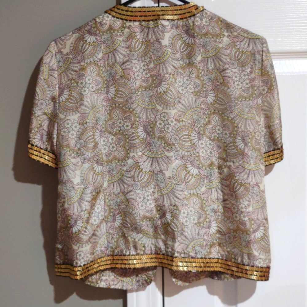 Short sequined blazer - Picture 2 of 4